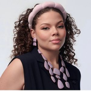 Lele Sadoughi lavender velvet scalloped headband